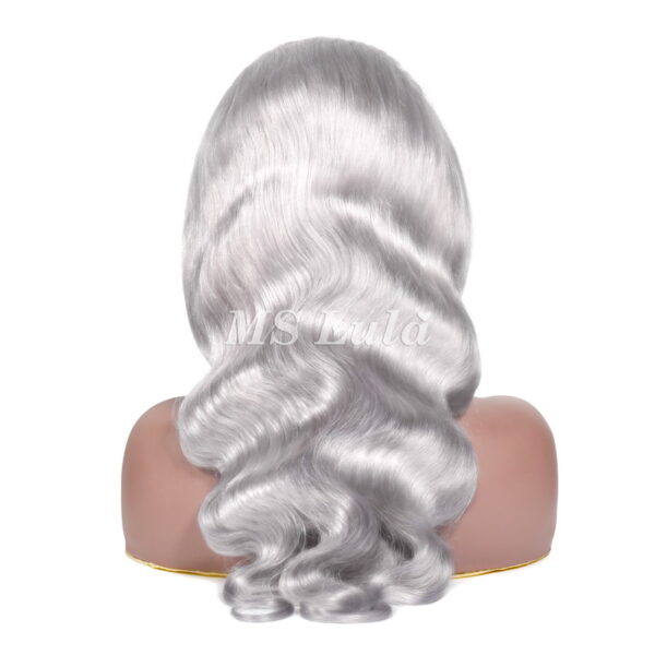 Ms Lula Silver Grey Body Wave Human Hair 13x4 Lace Front Wig - Image 4